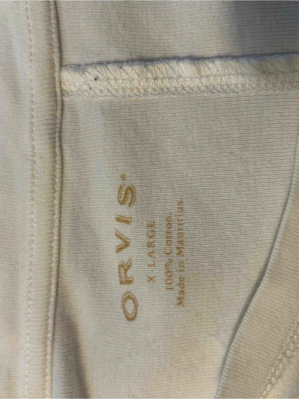 Orvis White 100% Cotton V-Neck Long Sleeve Tee Womens XL Casual Basic - Picture 4 of 6